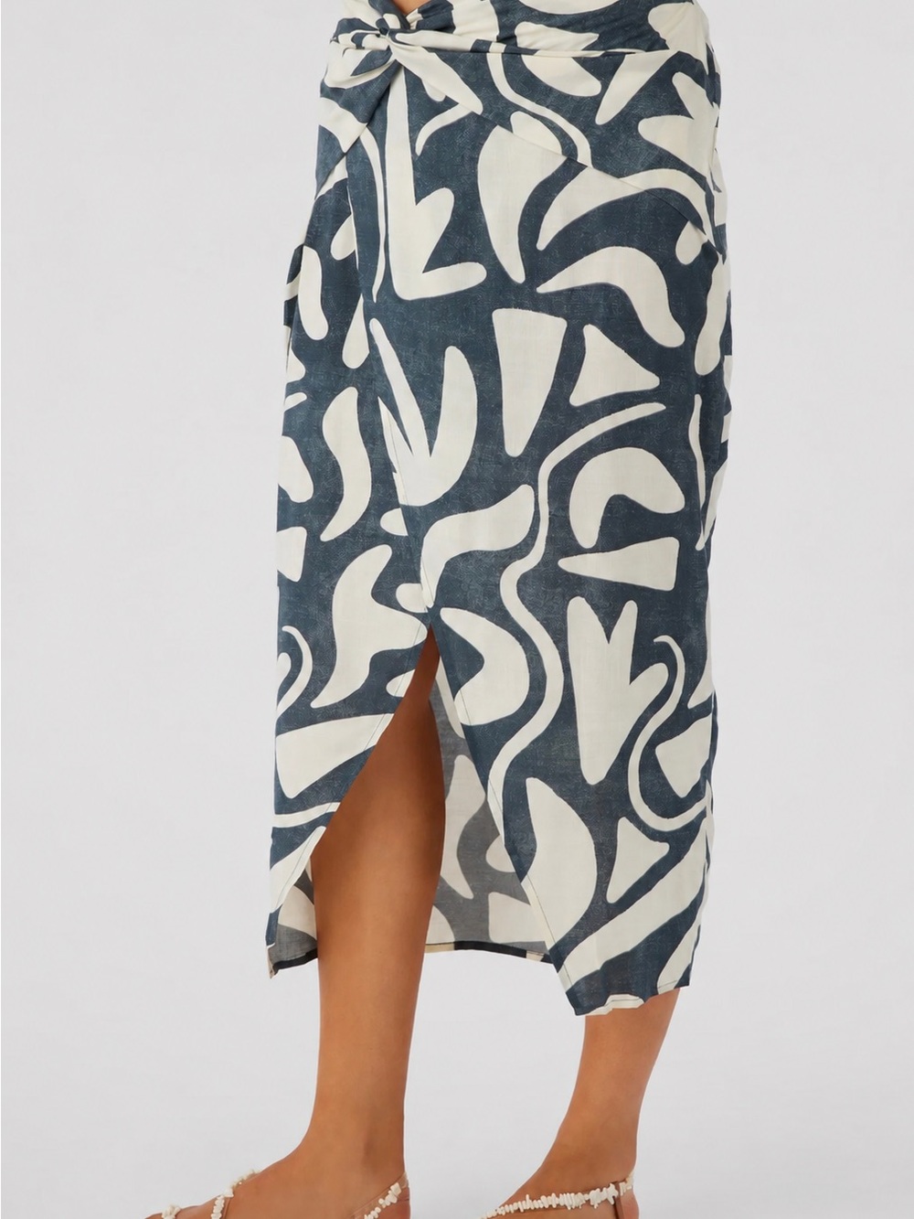NWT O'Neill Gretchen Wrap Midi Skirt Small Slate Blue